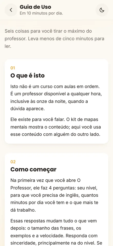 Guia de uso do app